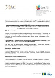 A public call for submission of project proposals for improvement of energy efficiency of SMEs from Republika Srpska published