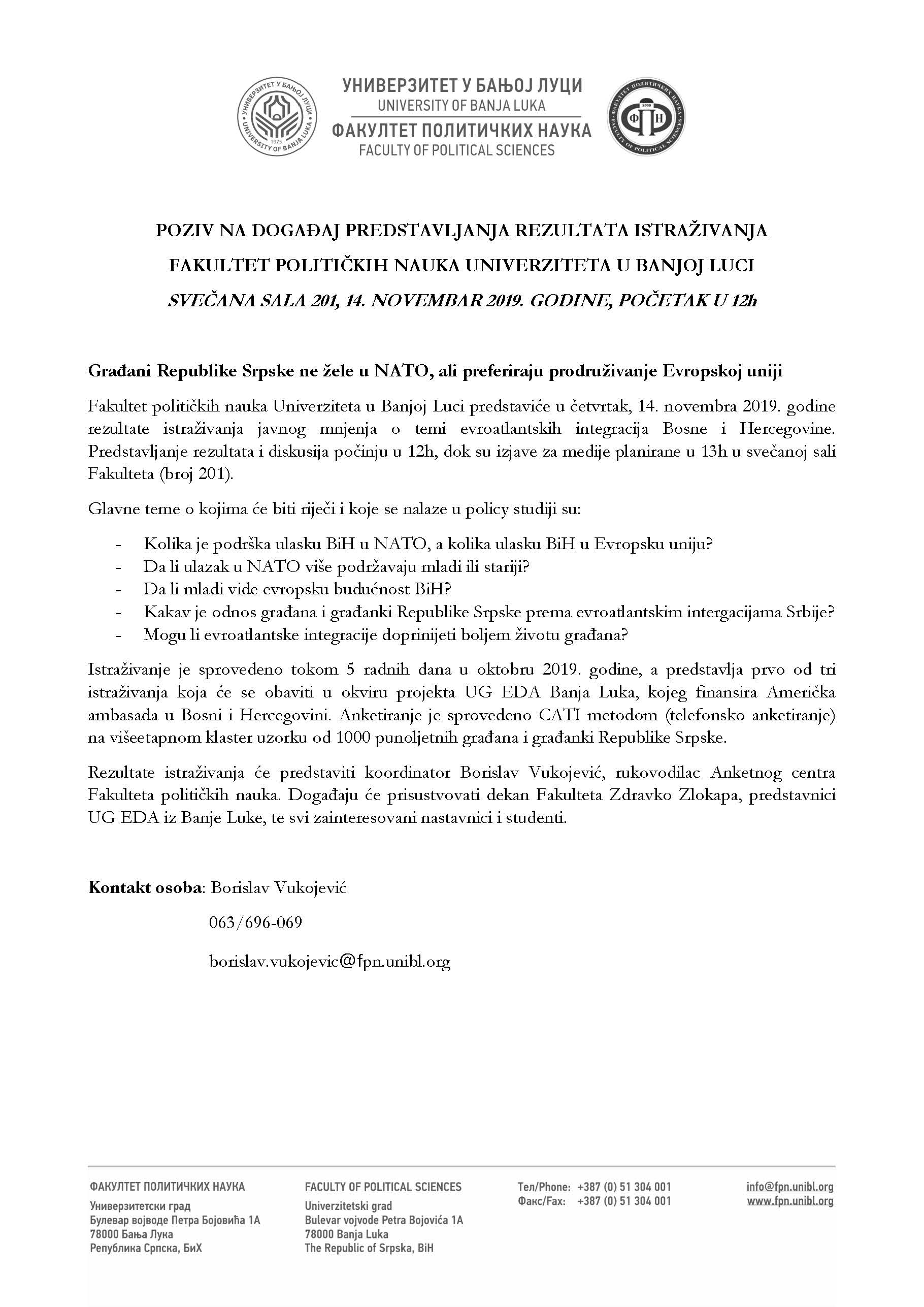 Građani Republike Srpske Ne Zele U Nato Ali Preferiraju Pridruzivanje Evropskoj Uniji Agencija Za Razvoj Preduzeca Eda