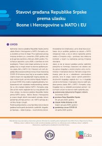 Stavovi građana Republike Srpske prema ulasku BiH u NATO i EU (3. krug istraživanja)