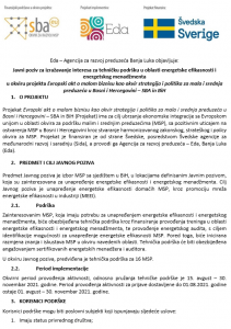 Extended the deadline for expressing interest in technical support in the field of energy efficiency and energy management for area 2: Tešanj – Brčko Distrikt – Tuzla Canton