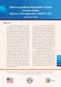 Attitudes of the citizens of Republika Srpska towards the entry of BiH into NATO and the EU (September 2021)