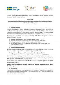 Objavljen javni poziv za dostavljanje projektnih prijedloga za podršku energetskoj tranziciji MSP u BiH