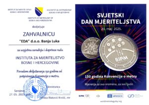 Edi uručena zahvalnica Instituta za mjeriteljstvo BiH