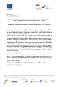 Javni poziv za obuku auditora – IRCA sertifikovana obuka za ISO 50001:2018